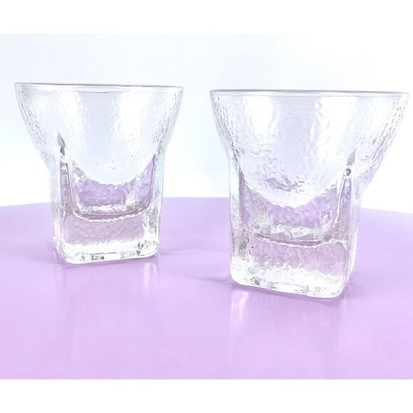 Vintage tumblers, pair of St. Regis ice cube pattern Libbey cocktail glasses - Picture 3 of 10